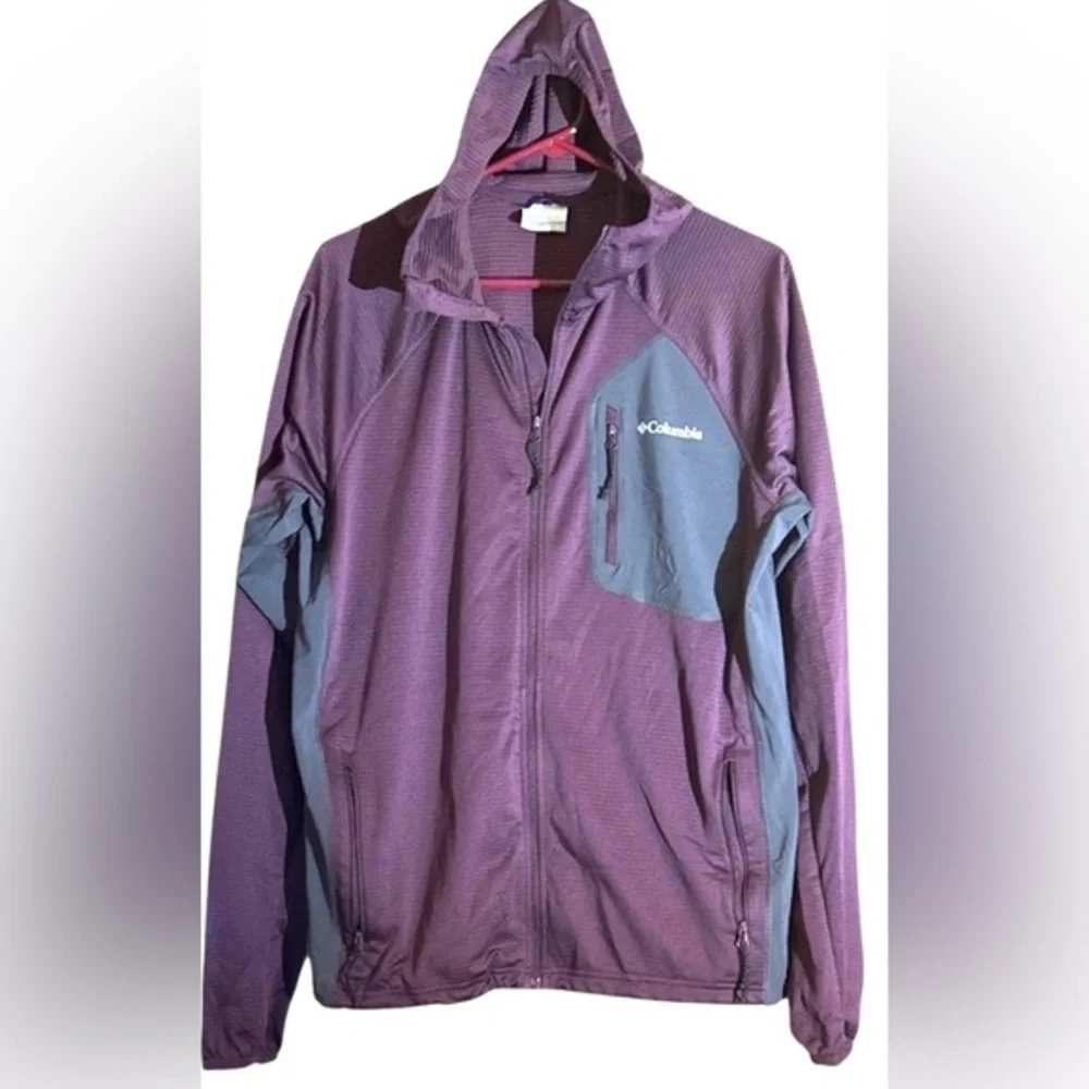 COLUMBIA  MEN’S SINGLE CANYON Sz M Hooded Soft Shell Lightweight sports jacket